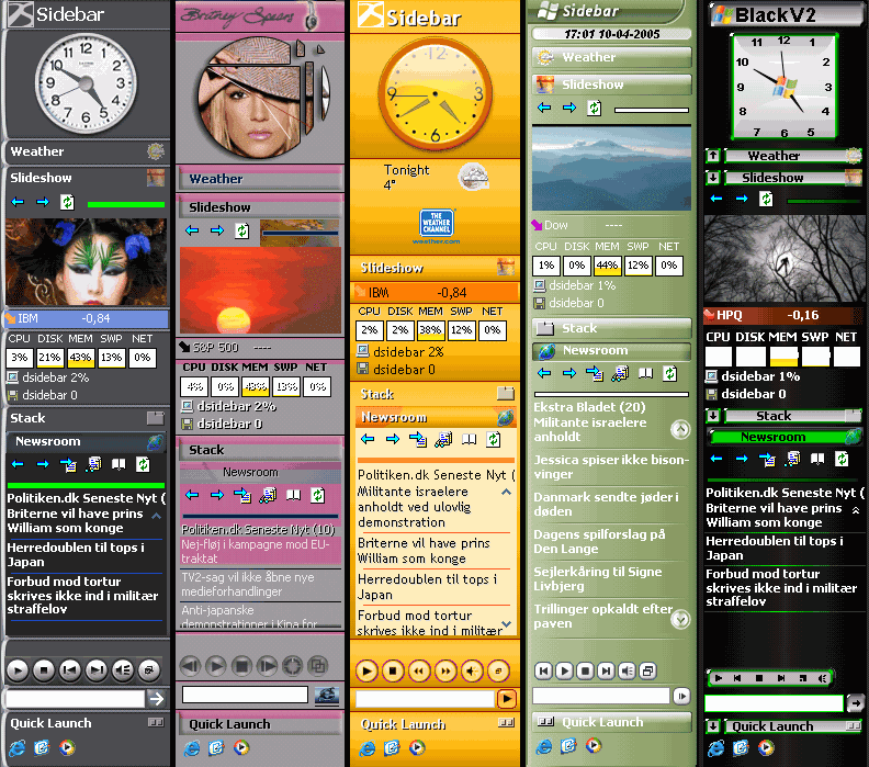recommended sidebar gadgets computers desktop