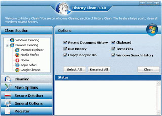 حميل برنامجHistory Clean3.0 حصرى برنامج يوفر مجموعة شاملة من حماية الخصوصية وتنظيف History+Clean+3.0.0