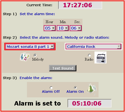 simple online alarm clock.