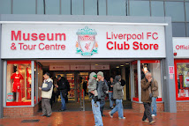 Us in front of Anfiled Stadium, Liverpool