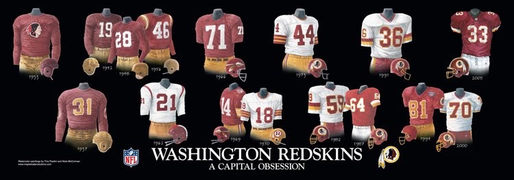 Washington Redskins - Home Stadiums | Heritage Uniforms and Jerseys