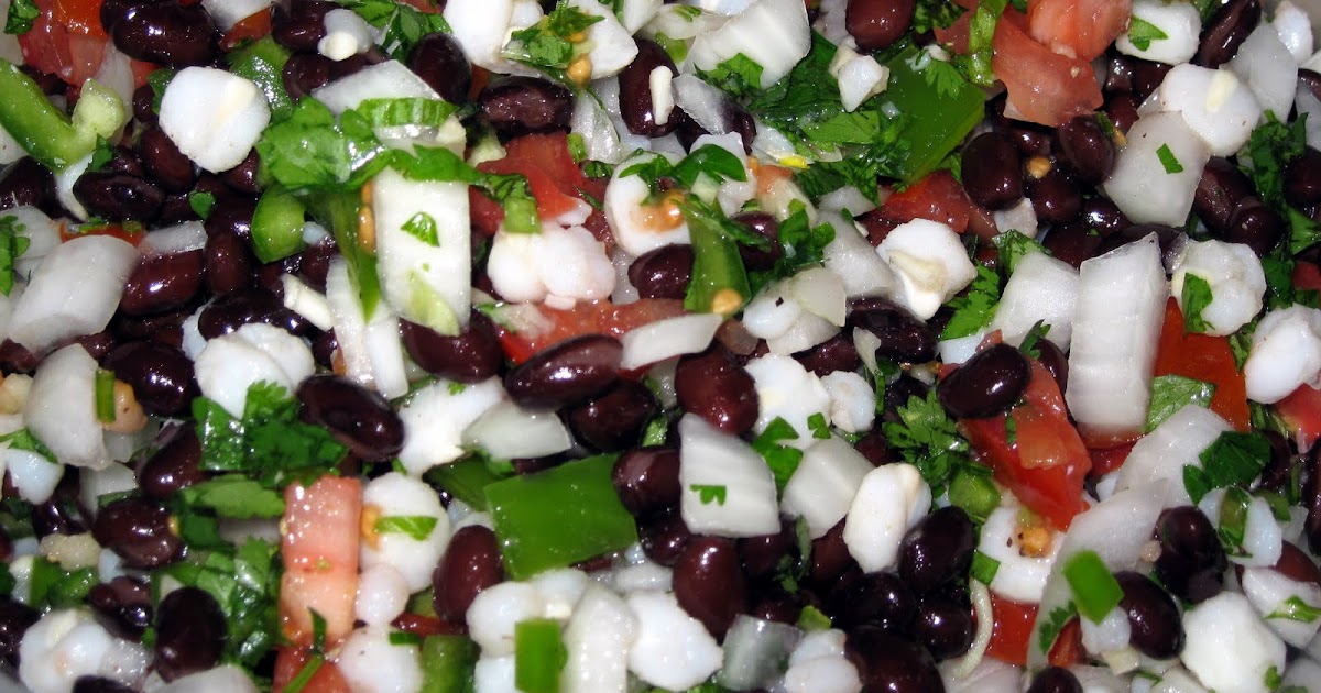 Kari Cooks Simple Southwest SaladBlack Beans and Hominy