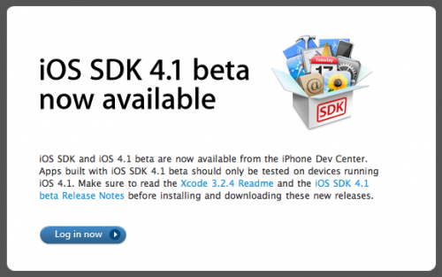 Apps built with iOS SDK 4.1