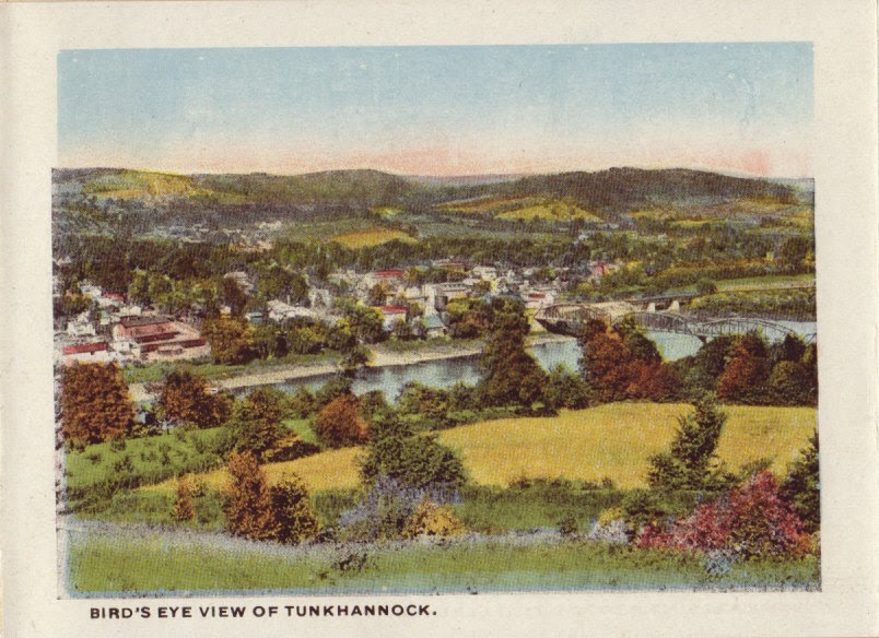 Postcards from My Attic Souvenir of Tunkhannock & Lake Carey, PA Bird's Eye View of Tunkhannock