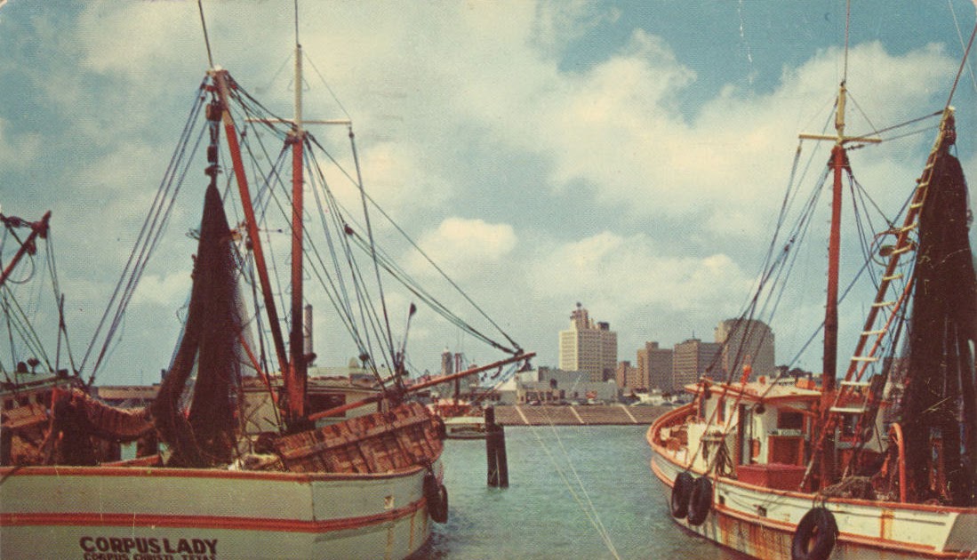 Postcards from My Attic: Corpus Christi Seawall and Skyline