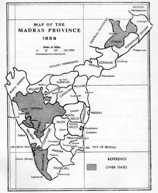 Travancore In India Map Then And Now: 18 Th Century - Map Of Travancore State