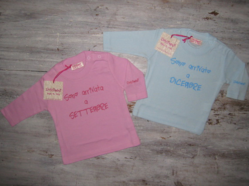 Tshirt Tshirt Premaman Maschietto Arrivo a gennaio Premaman