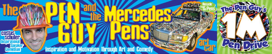 The Pen Guy and His Mercedes Pens Art Car