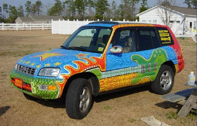 Cosmic Groove Lizard Art Car - Guitar View Cosmic Groove Lizard Art Car - Guitar View