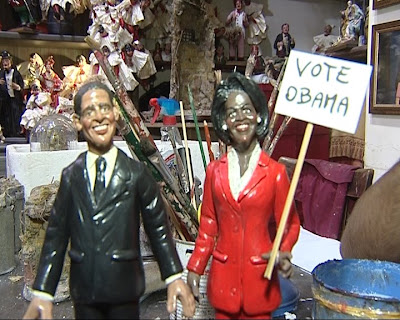 The caricatures of Obama and its wife The caricatures of Obama and its wife