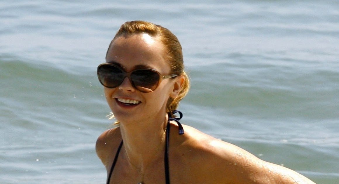 Only Bikini Pics: Christina Ricci in a black bikini