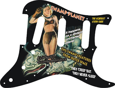 vintage B movie graphics pickguard