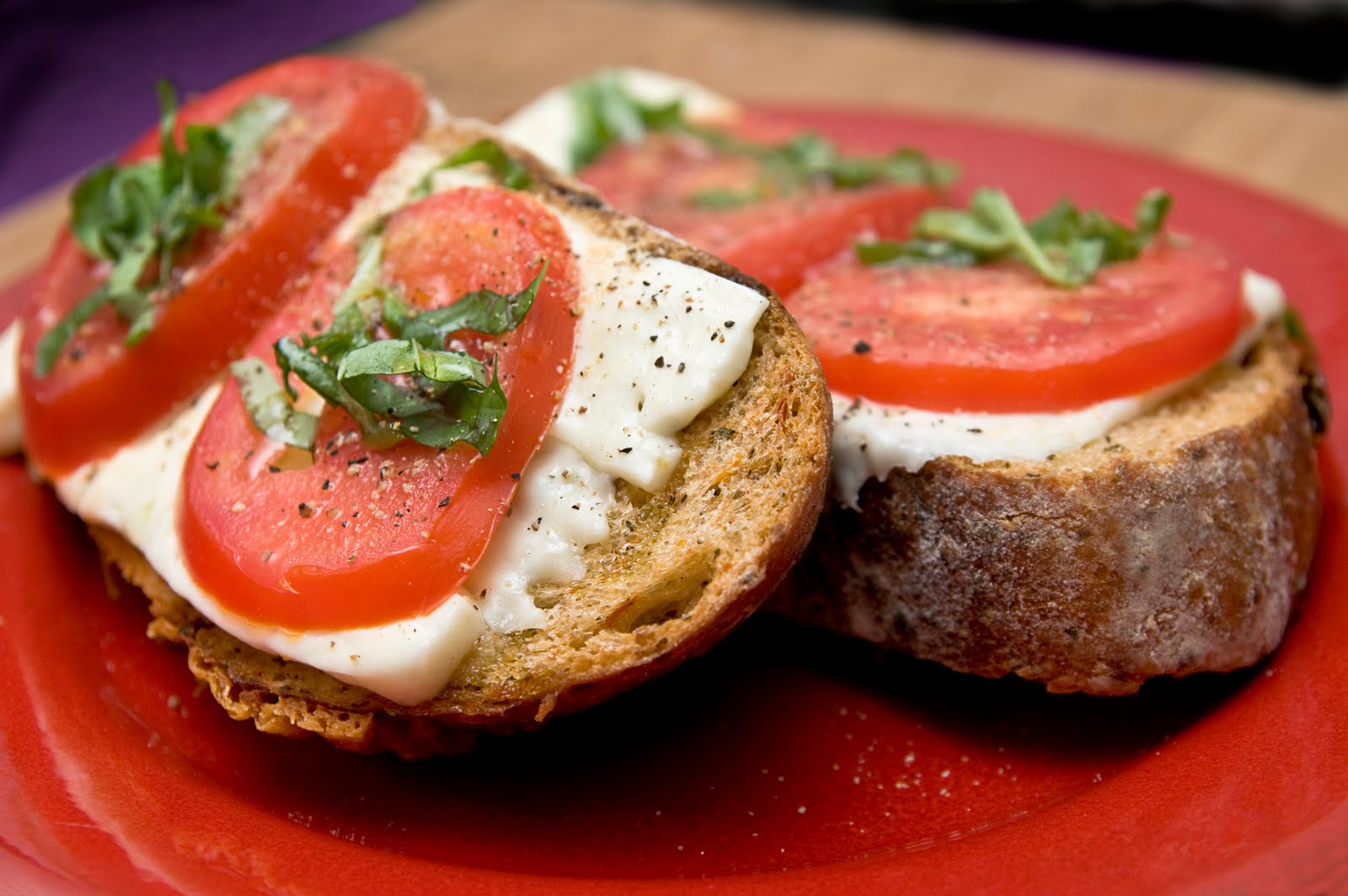 Carla's Tasty Treats 5/23/10 Tomato Basil Open Faced Grilled Cheese