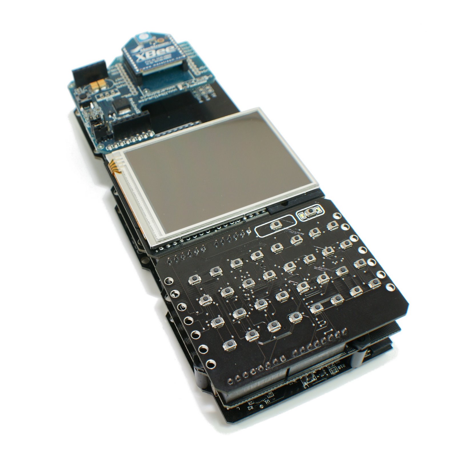 [ButtonShield+Slide+TripleWide+XBee+Communicator+Frontside.JPG]