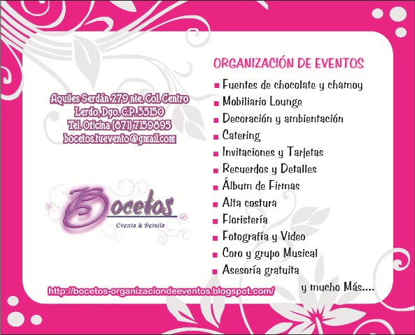 BoCeToS...Organización de Eventos