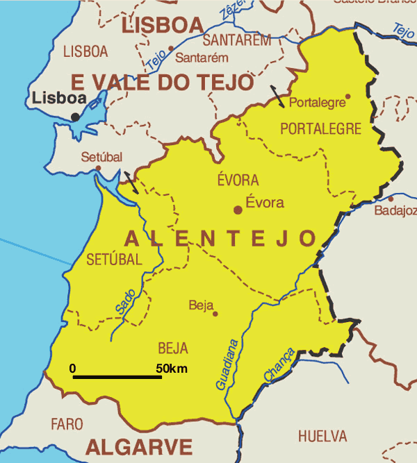 Mapa Político de Portugal: Zona Norte