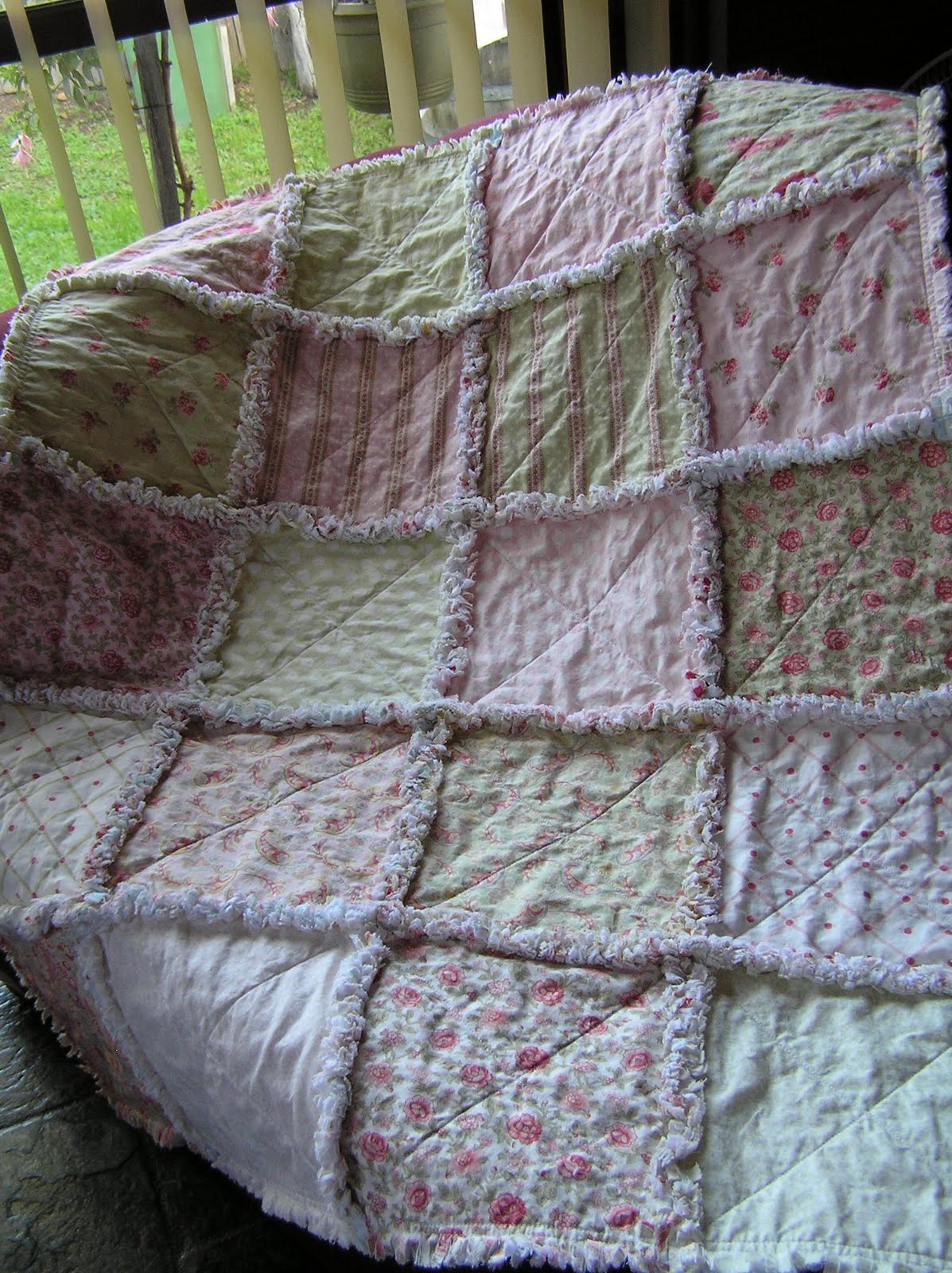 . Rag quilt using layer cakes