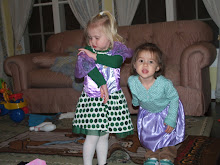 Breea and Sosha playing dress-up at Burnett Xmas