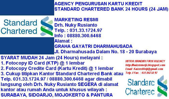 Agency Credite Card Standard Chartered Bank