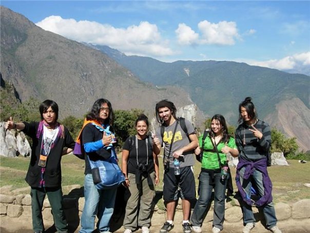 Mes amis Japonais et Chiliens rencontres au Machu Picchu