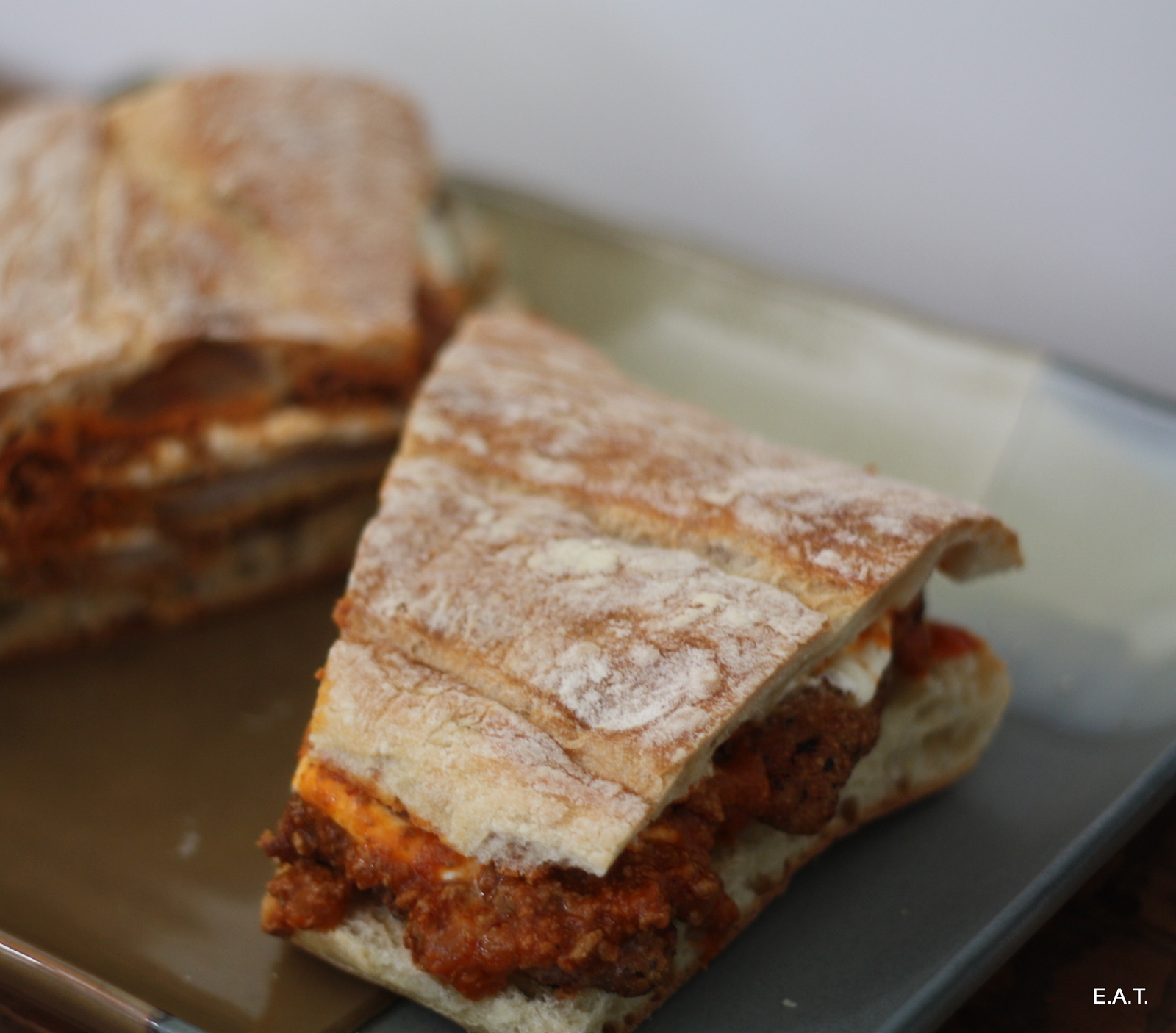 E.A.T. Sunday Supper (for lunch) "Veal Parmesan and Mozzarella Sandwich"