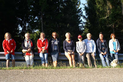 Charline, Marie, Isabelle, Nadine, Patricia, Sam, Ersilia, Catherine et Cathy dans le col du Markstein