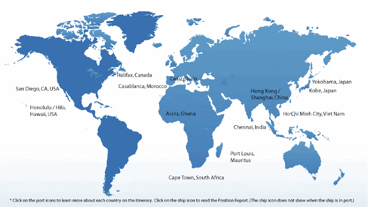 World Map of My Route