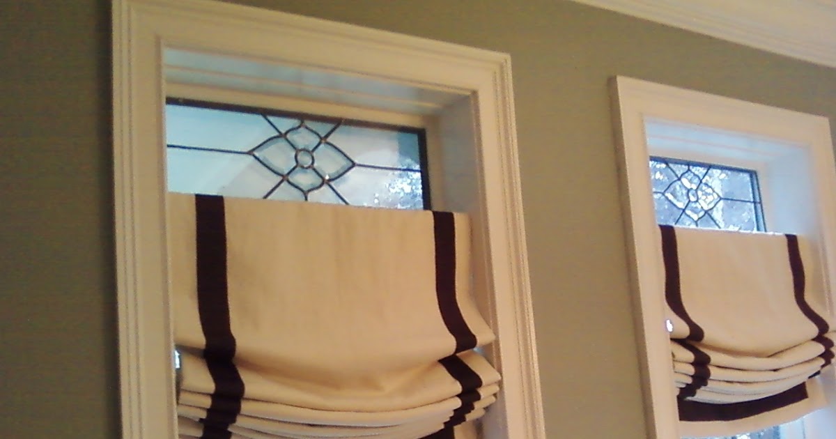 The Brick Path Studio Roman Shades with Grosgrain trim