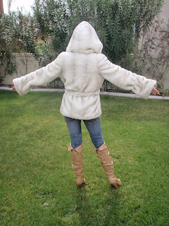 Fur Coat: white mink jacket