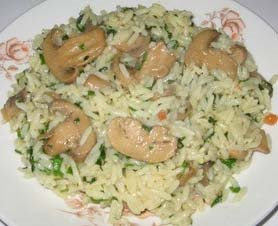 Pilaf de orez cu ciuperci