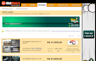 Passo 5 - Página de compra do site do Webmotors