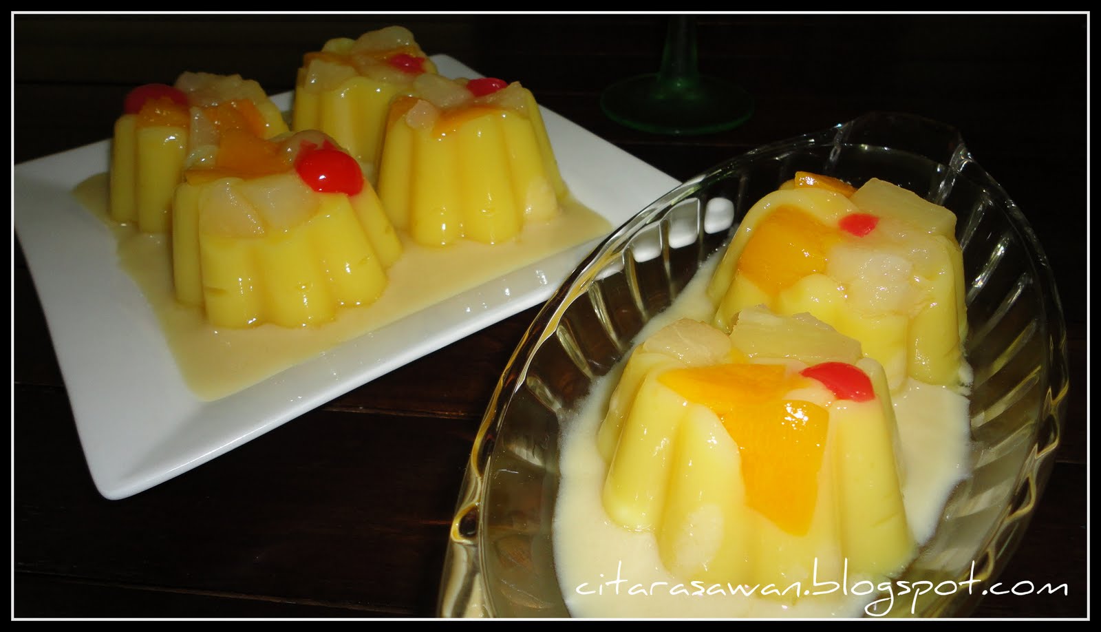 Puding Kastard Fruit Cocktail Blog Kakwan