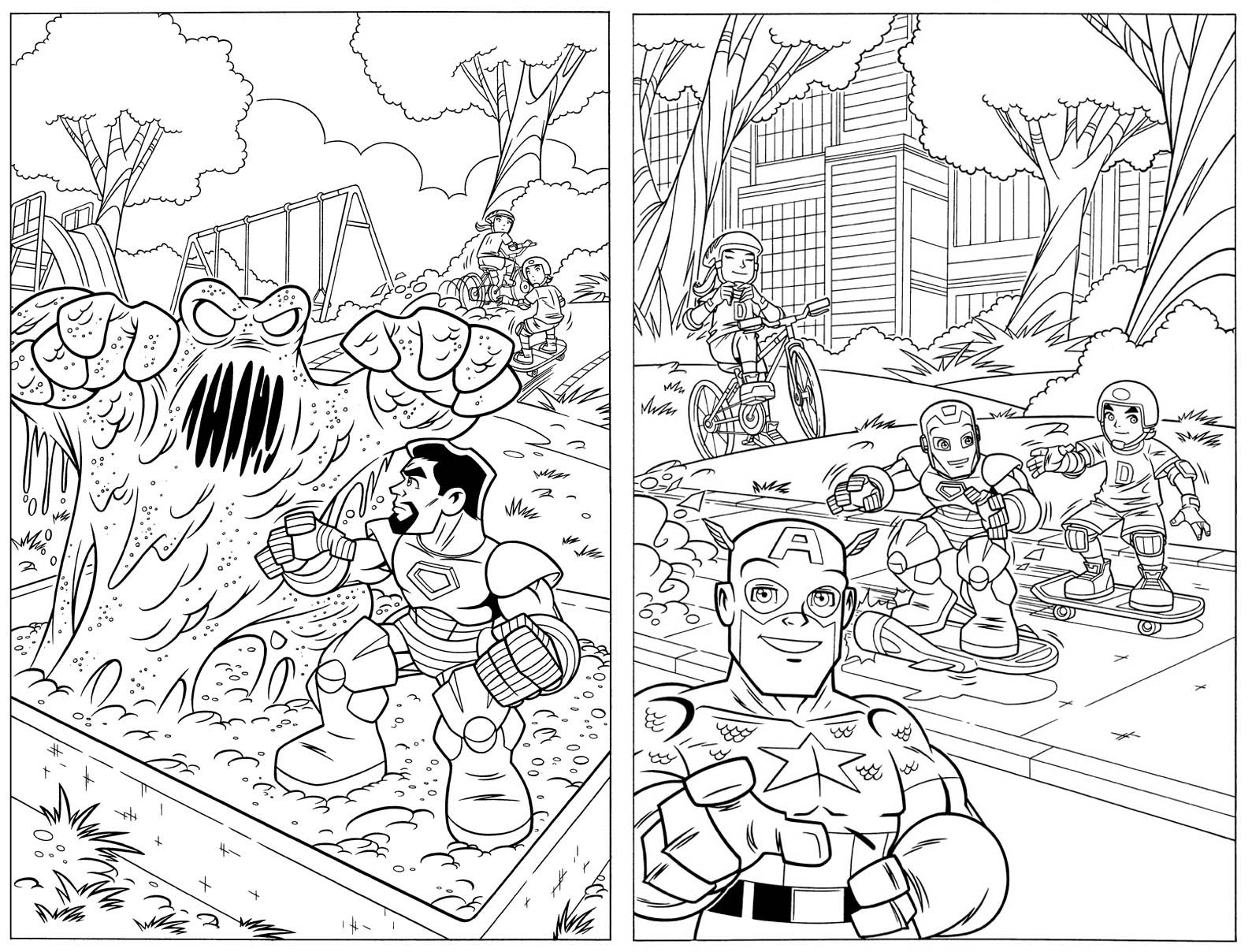 Superheroes Squad Coloring Pages Free Superheroes Squad Coloring Pages Free