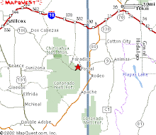 Map of Arizona - SE corner of state