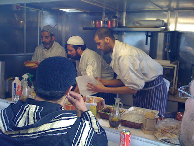 stalls selling Moroccan food, London