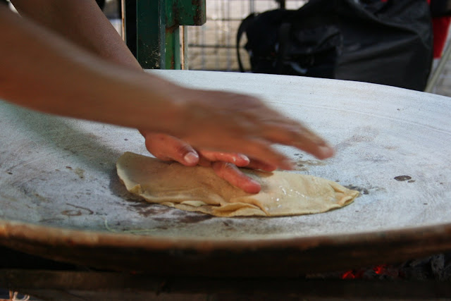 Mexican-style pancakes, a kind of tostada in Oaxaca