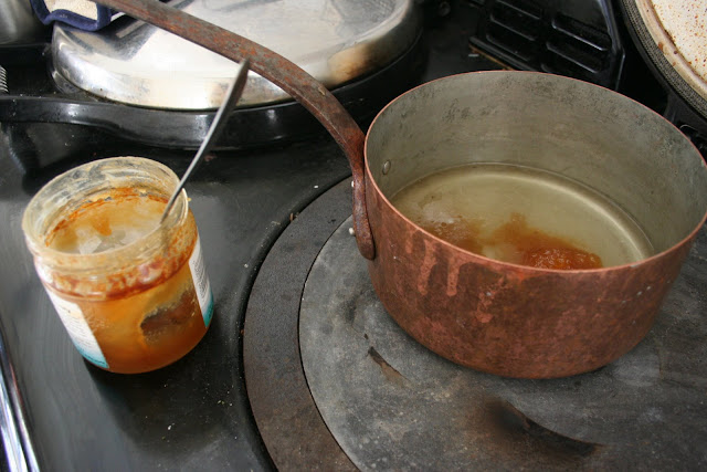 Making the honey and orange syrup