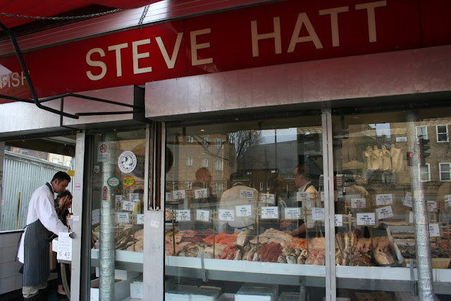 Steve Hatt's fishmongers in Islington. I think he only employs male models. 