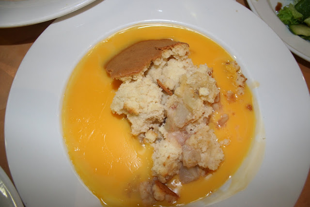 Apple sponge and Bird Eye custard