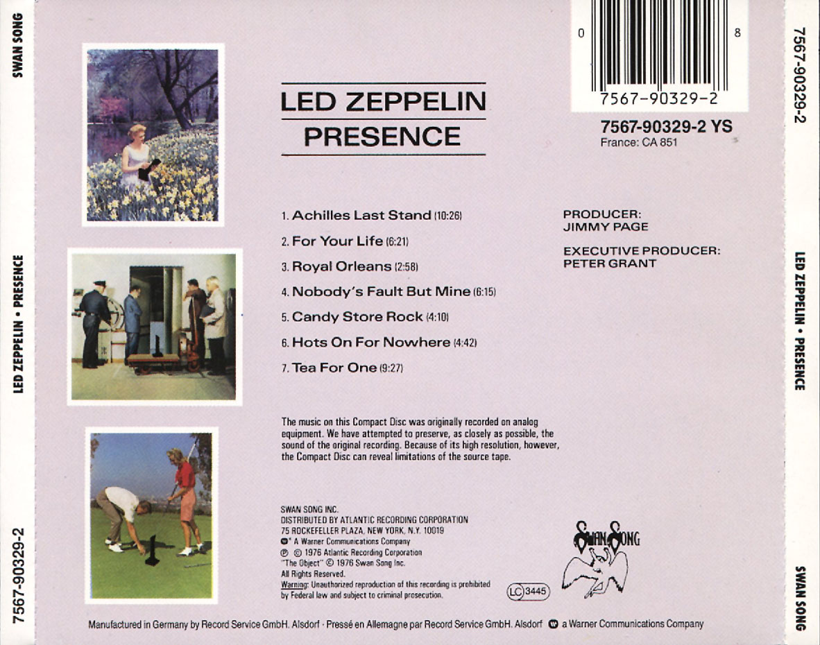 Musicotherapia Led Zeppelin Presence (1976)