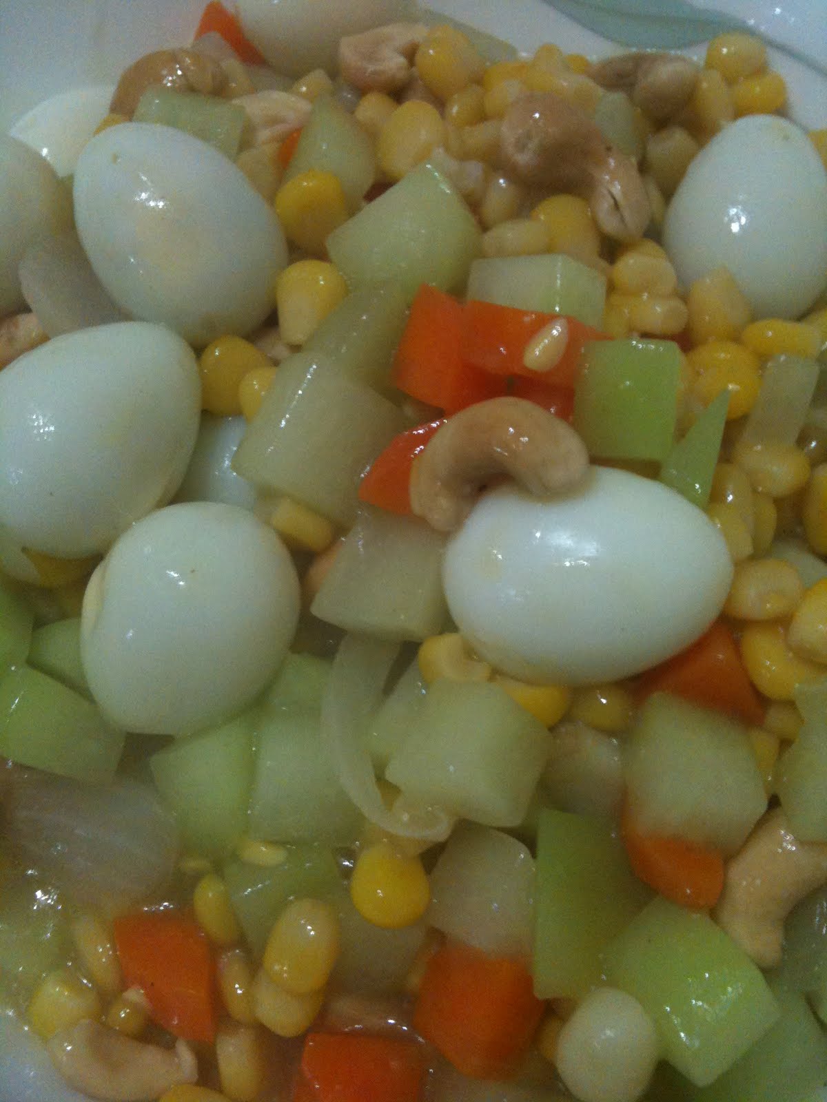StirFried Vegetables with Quail Eggs & Cashew Nuts