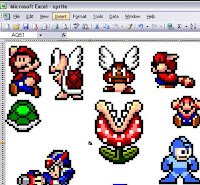 Des personnages de jeux vidéo dans un tableau Excel