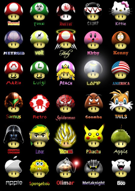 Les nombreux déguisements du champignon de Super Mario