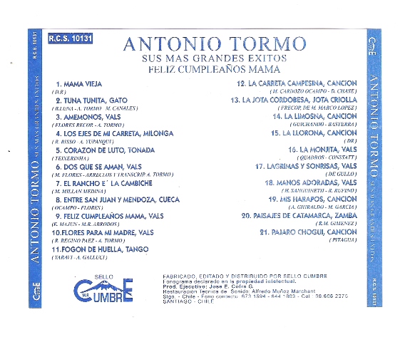 Vientos del Plata Antonio Tormo / Sus más grandes éxitos