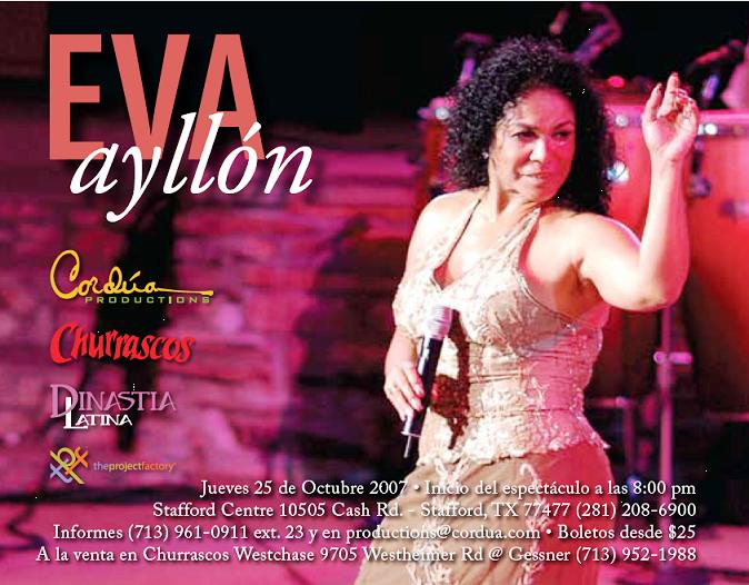 Eva Ayllon in Houston este 25 de Octubre !!!