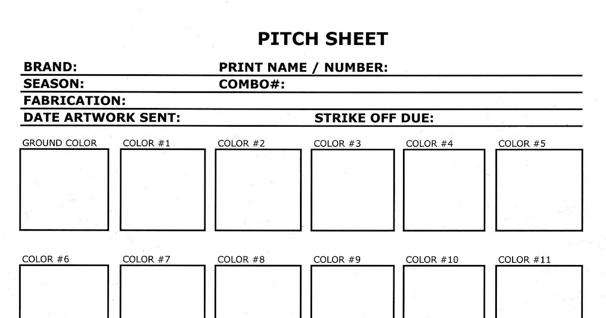 fashion 101 pitch sheets pitching sheets