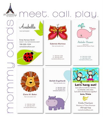 Mommy Calling Cards Play Date Calling Cards by Paisley In Paris™
