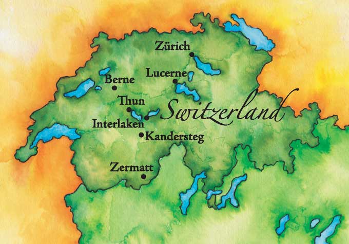 Swiss Alps Cartoon