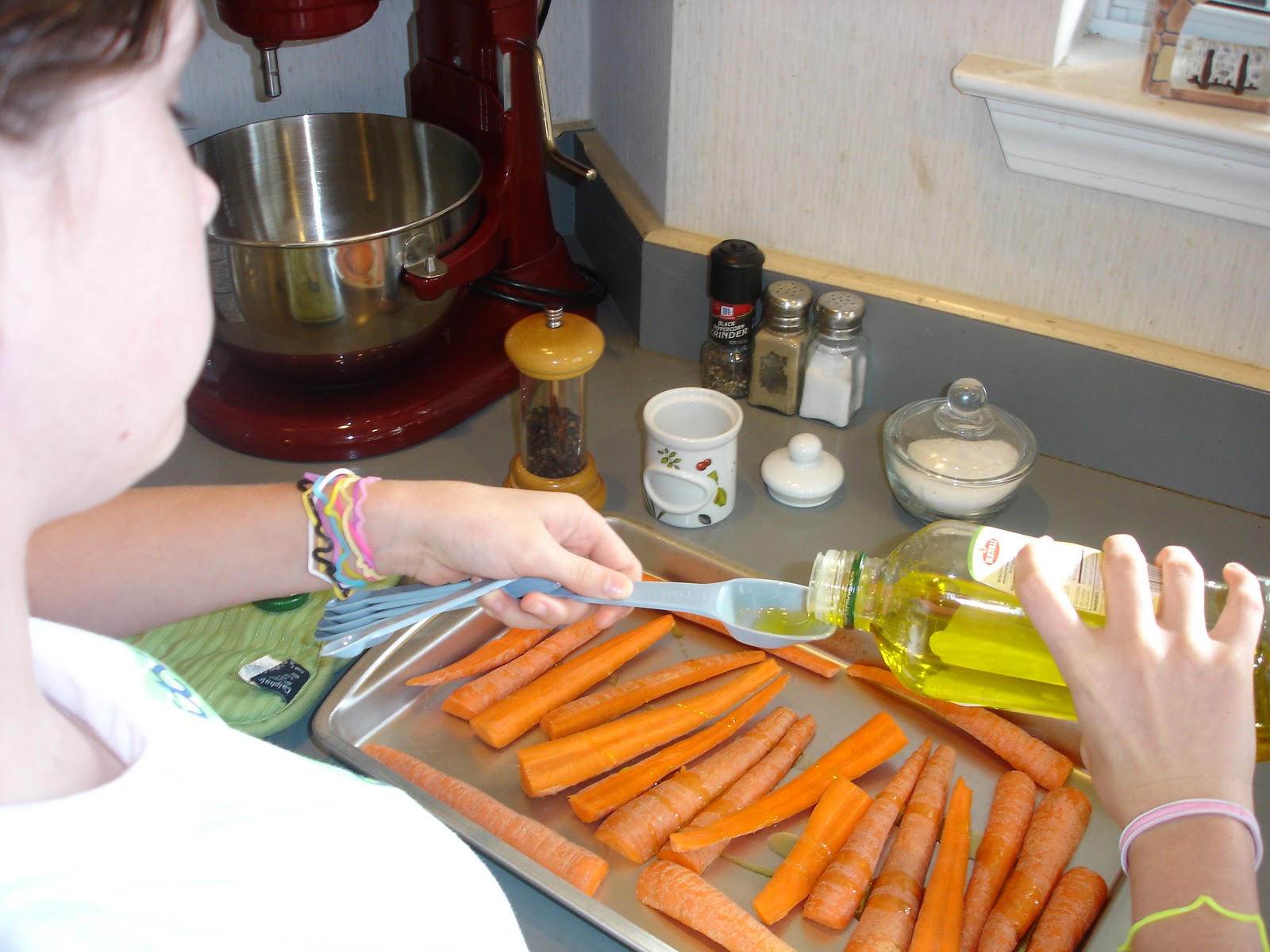 Mom's Cooking Club Roasted Carrots with The Kids Cook Monday!