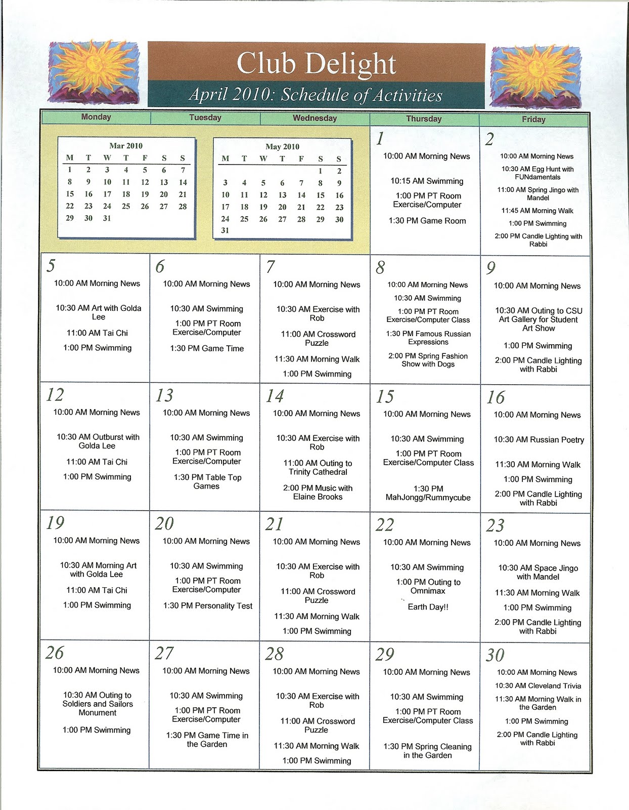 Menorah Park Adult Day Center in Cleveland, Ohio: April 2010 Calendars scan0003 Vintage Nude Young Boys